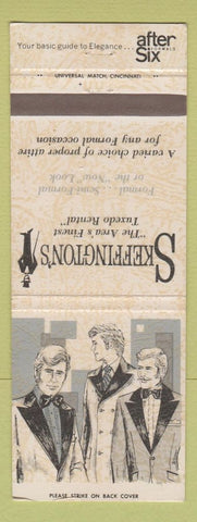 Matchbook Cover - Skeffington's Tuxedo Rental Indianapolis IN