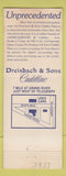 Matchbook Cover - Dreisbach & Sons Cadillac Detroit MI