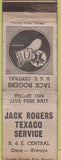 Matchbook Cover - Jack Rogers Texaco Oil gas Fire Chief WORN bait