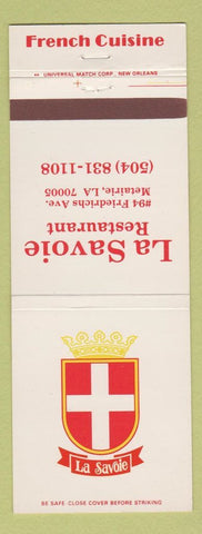 Matchbook Cover - La Savoie Restaurant Metairie LA French
