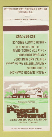 Matchbook Cover - Peach Stand Butcher Shop Fort Mill SC