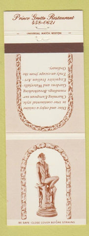 Matchbook Cover - Prince Grotto Restaurant Lowell MA