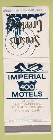 Matchbook Cover - Imperial 400 Motel Palo Alto CA Christmas