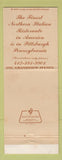 Matchbook Cover - One Grandview Donaldo Soviero Pittsburgh PA Italian