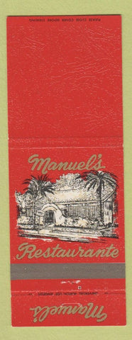 Matchbook Cover - Manuel's Restaurante San Diego CA 1969