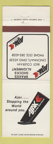 Matchbook Cover - Ajax Brake Service Cincinnati OH