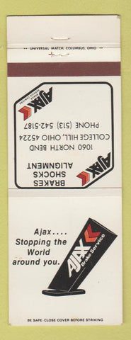 Matchbook Cover - Ajax Brake Service College Hill OR
