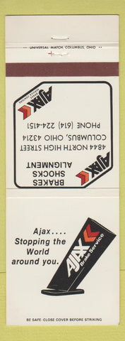 Matchbook Cover - Ajax Brake Service Columbus OH
