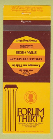 Matchbook Cover - Forum Thirty Springfield IL restaurant