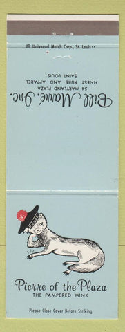 Matchbook Cover - Bill Marre Furs Mink St Louis MO