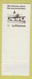 Matchbook Cover Inter Continental Hotels Hamburg Frankfurt Koln Hannover Germany