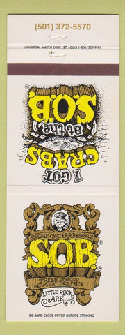 Matchbook Cover - Shrimp Oysters & Beerhaus SOB Little Rock AR