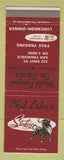 Matchbook Cover - Phil Lehr's Steak San Francisco CA