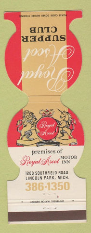 Matchbook Cover - Royal Ascot Supper Club Lincoln Park MI