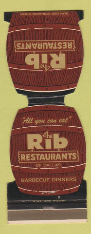 Matchbook Cover - Rib Restaurants Dallas TX Jewelite