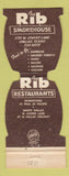 Matchbook Cover - Rib Restaurants Dallas TX Jewelite