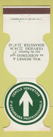 Matchbook Cover - Cercle Vervietois Verviers Jehanster Belgium?