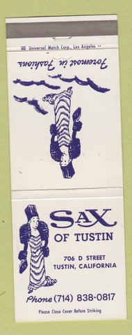 Matchbook Cover - Sax of Tustin CA Furs