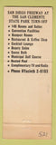 Matchbook Cover - San Clemente Inn CA