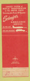 Matchbook Cover - Schaefer's Ambulance Service Orange County CA Los Angeles