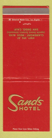 Matchbook Cover - Sands Hotel San Diego CA