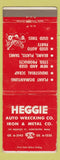 Matchbook Cover - Heggie Auto Wrecking Iron Metal Dorchester MA WEAR