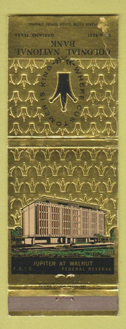 Matchbook Cover - Colonial National Bank Garland TX #2