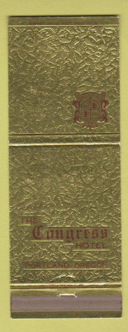 Matchbook Cover - Congress Hotel Portland OR