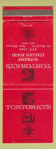 Matchbook Cover - Tortorici's Italian Restaurant New Orleans LA WEAR