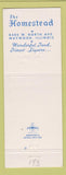Matchbook Cover - The Homestead Maywood IL