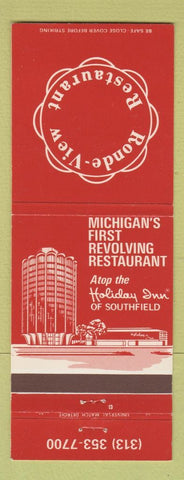 Matchbook Cover - Ronde View Restaurant Holiday Inn Southfield MI