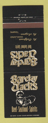 Matchbook Cover - Barclay Jack's Restaurant Oakland CA Tempe AZ WEAR