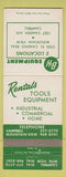 Matchbook Cover - B&H Rental Tool Equipment Mountain View Campbell CA