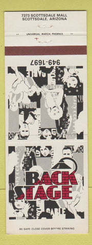 Matchbook Cover - Back Stage Scottsdale AZ Movie Stars