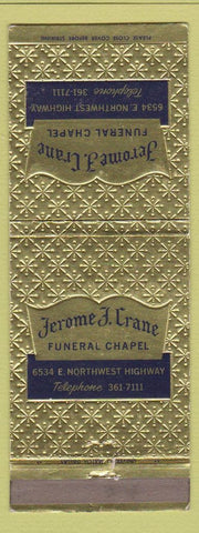 Matchbook Cover - Jerome J Crane Funeral Home