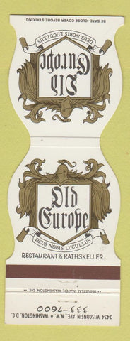 Matchbook Cover - Old Europe Restaurant Washington DC Rathskeller
