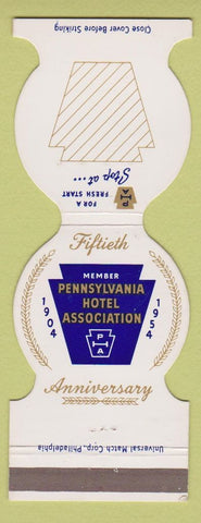 Matchbook Cover - Pennsylvania Hotel Association 1954