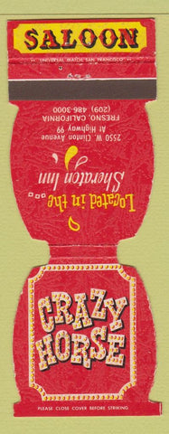 Matchbook Cover - Crazy Horse Saloon Fresno CA Sheraton Inn
