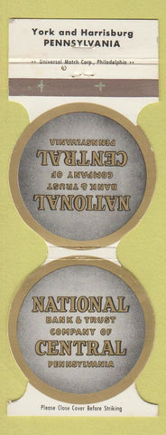 Matchbook Cover - National Bank and Trust Company York Harrisburg PA