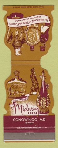 Matchbook Cover - Midway Inn Conowingo MD liquors