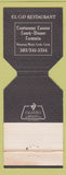 Matchbook Cover - El Cid Restaurant Miami FL