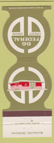 Matchbook Cover - 66 Federal Credit Union Bartlesville OK