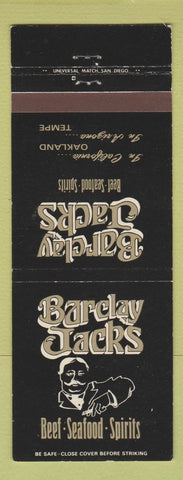 Matchbook Cover - Barclay Jack's Restaurant Oakland CA Tempe AZ