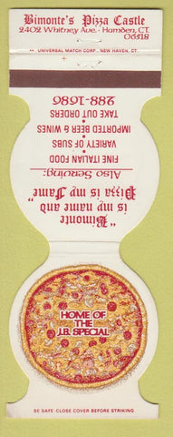 Matchbook Cover - Bimonte's Pizza Castle Hamden CT
