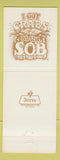 Matchbook Cover - Shrimp Oysters & Beerhaus SOB Little Rock AR mermaid girlie