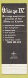 Matchbook Cover - Vikings IV Solvang CA Restaurant