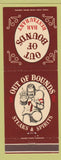 Matchbook Cover - Out of Bounds Bar Restaurant Fort Collins Colorado football