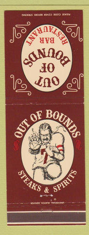 Matchbook Cover - Out of Bounds Bar Restaurant Fort Collins Colorado football
