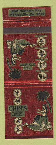 Matchbook Cover - Chin's Polynesian Restaurant girlie Monroeville PA