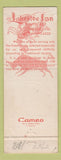 Matchbook Cover - Lakeside Inn Limerick PA lobster restaurant
